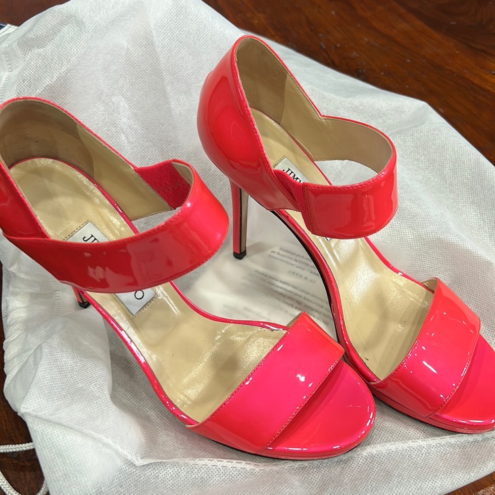 Jimmy Choo patent leather D’Orsay pumps iridescent pink 39.5 - Picture 6 of 10